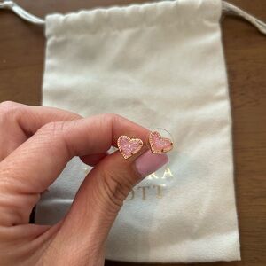 Kendra Scott Pink Heart Stud Earrings